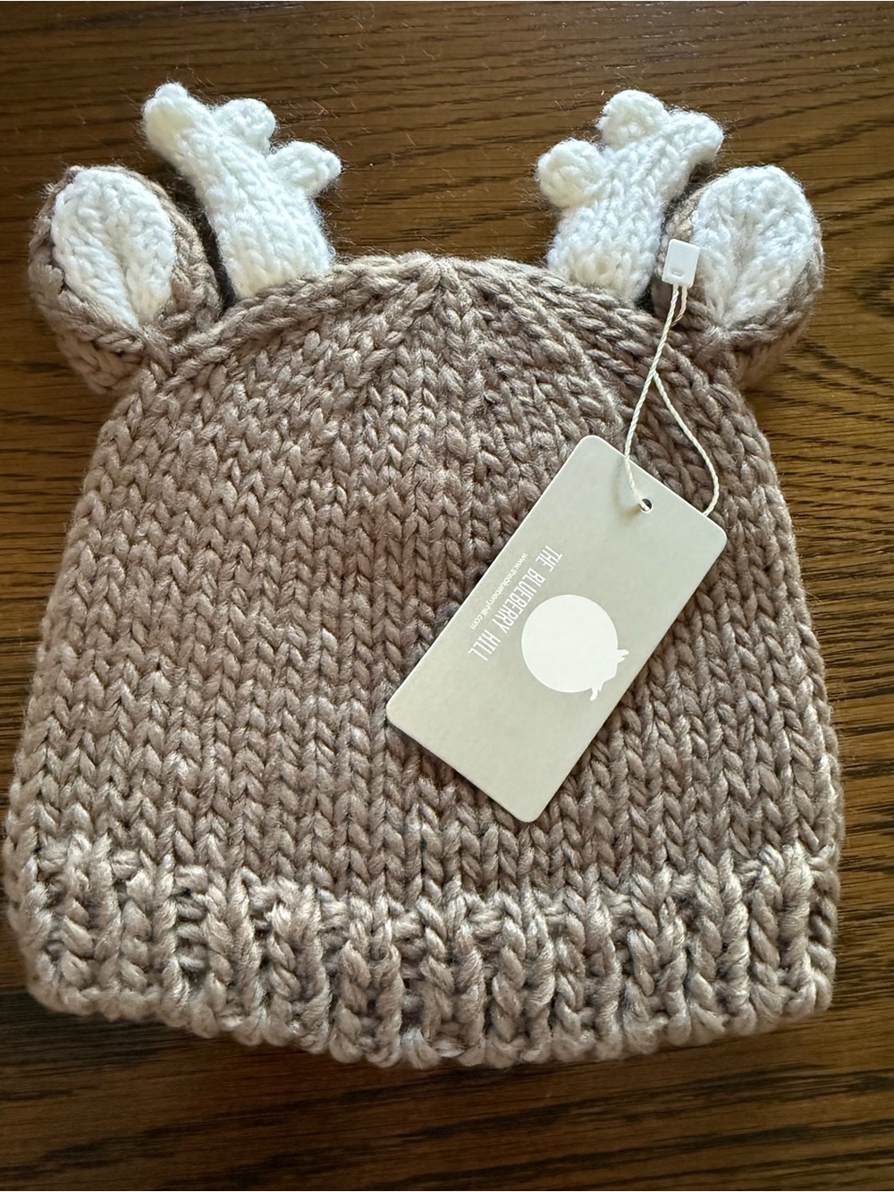The Blueberry Hill Brown Knit Deer Beanie for Kids